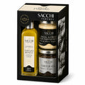Confezione regalo Gourmet Trio contenente Tartufata, salsa Alfredo al tartufo bianco e olio d’oliva aromatizzato al tartufo bianco