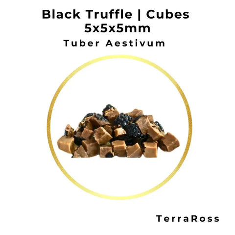 Black truffle cubes in brine, 5x5x5 size, premium black truffle product