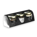 Set di olio al tartufo nero e argento in barattoli di vetro con coperchi dorati dalla confezione regalo Trilogy Truffle